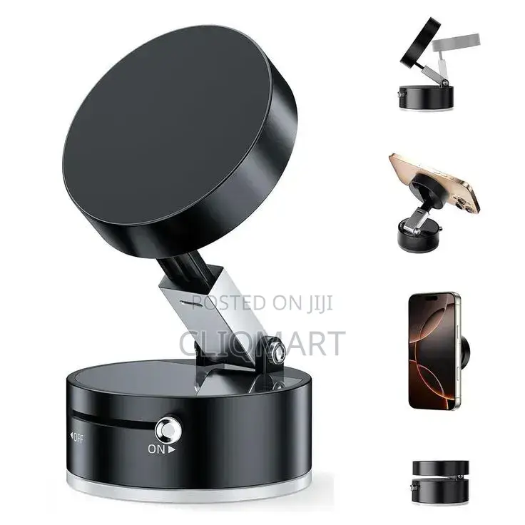 Magnetic Phone Holder With Vacuum Suction - Car Desk Phone Stand