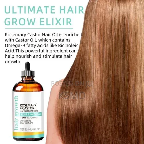 Rosemary Castor Hair Oil + Scalp Massager With Coconut Olive Oil