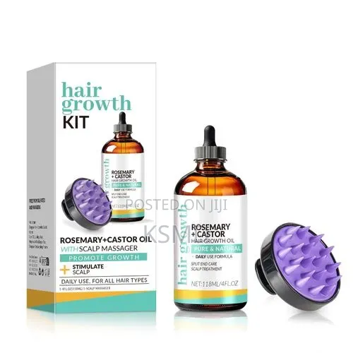 Rosemary Castor Hair Oil + Scalp Massager With Coconut Olive Oil
