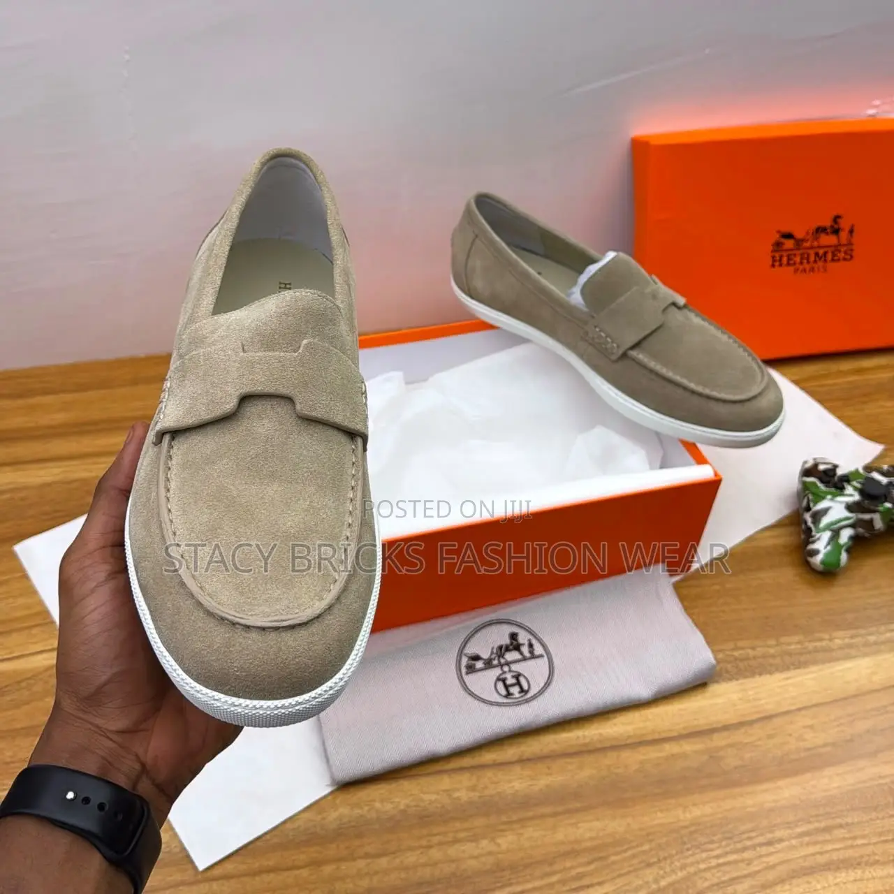 Hermes Izmir Suede Loafers “Grey”*