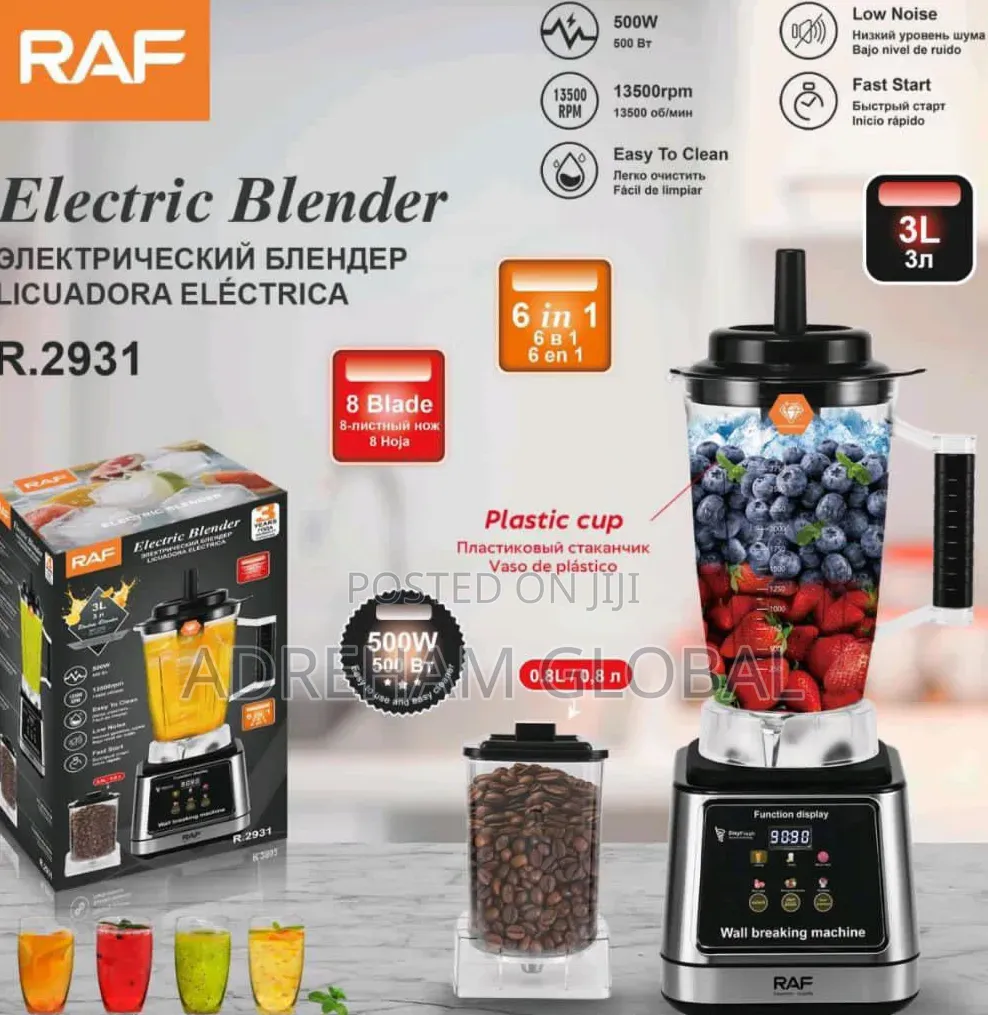 Raf 3L Cup, 8 Blades 6 in 1 Digital Crusher Blender