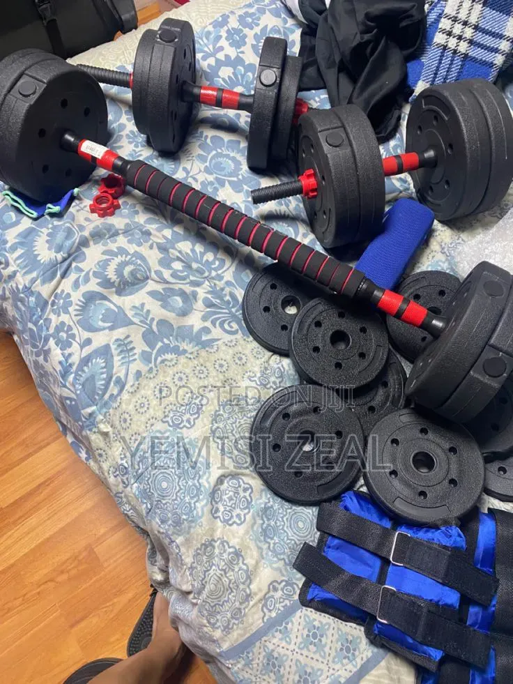50KG Adjustable Dumbbell Set With Kettlebell and Barbell
