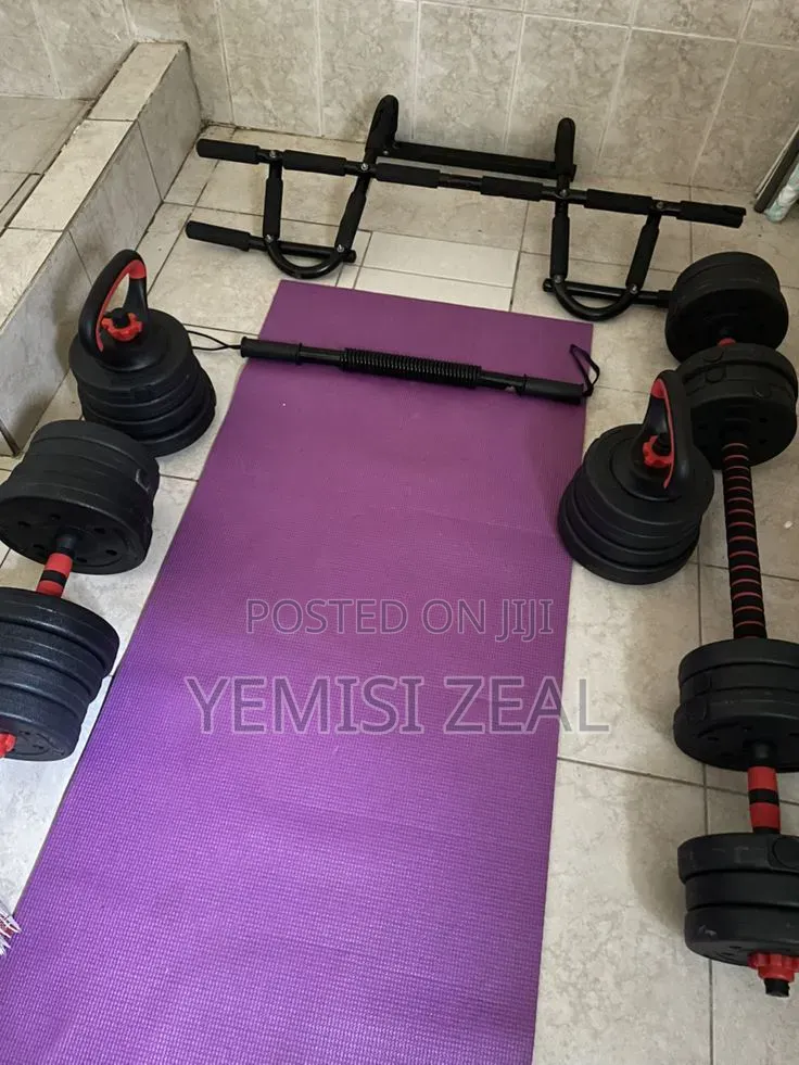 50KG Adjustable Dumbbell Set With Kettlebell and Barbell