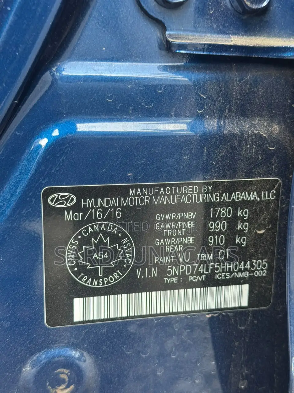 Hyundai Elantra SE Sedan FWD (2.0L 4cyl 6M) 2017 Blue