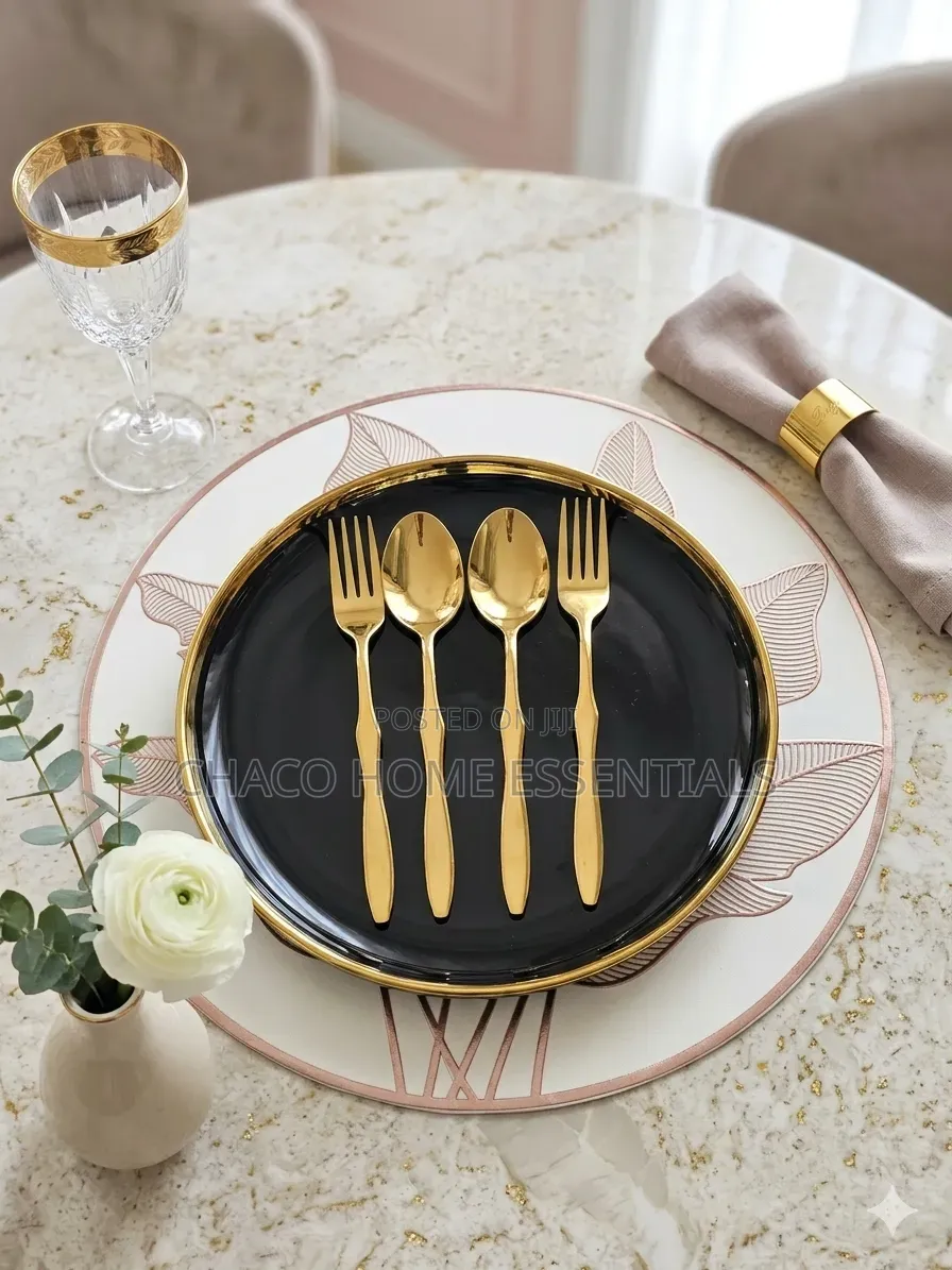 12-Piece Gold Cutlery Set (6 Spoons 6 Forks)