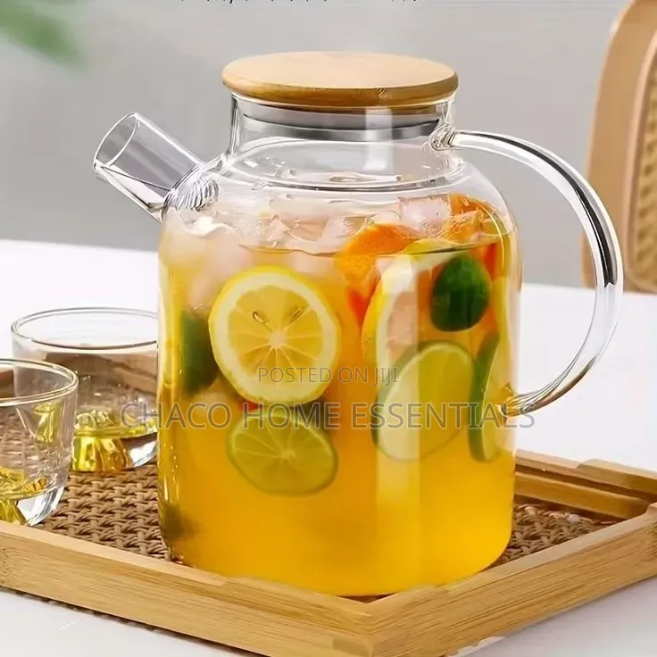 Borosilicate Glass Teapot With Bamboo Lid (1.8L, 1.5L 1L)
