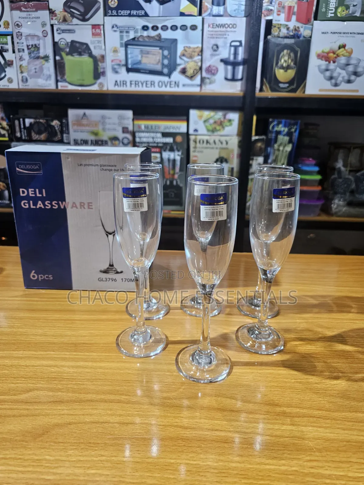 Deli Glassware Champagne Flutes 170ml - Set of 6