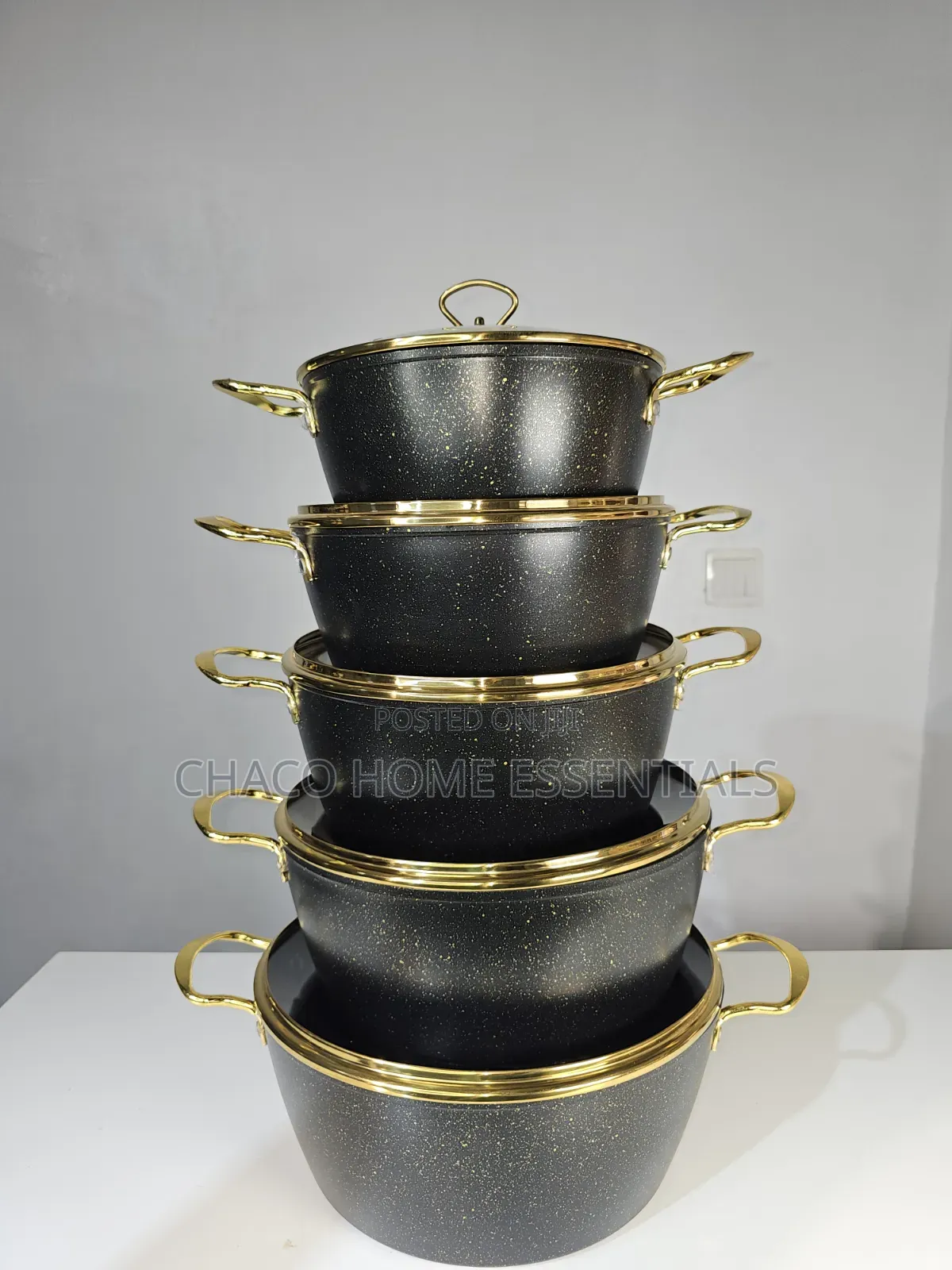 5-Piece Granite Nonstick Pot Set