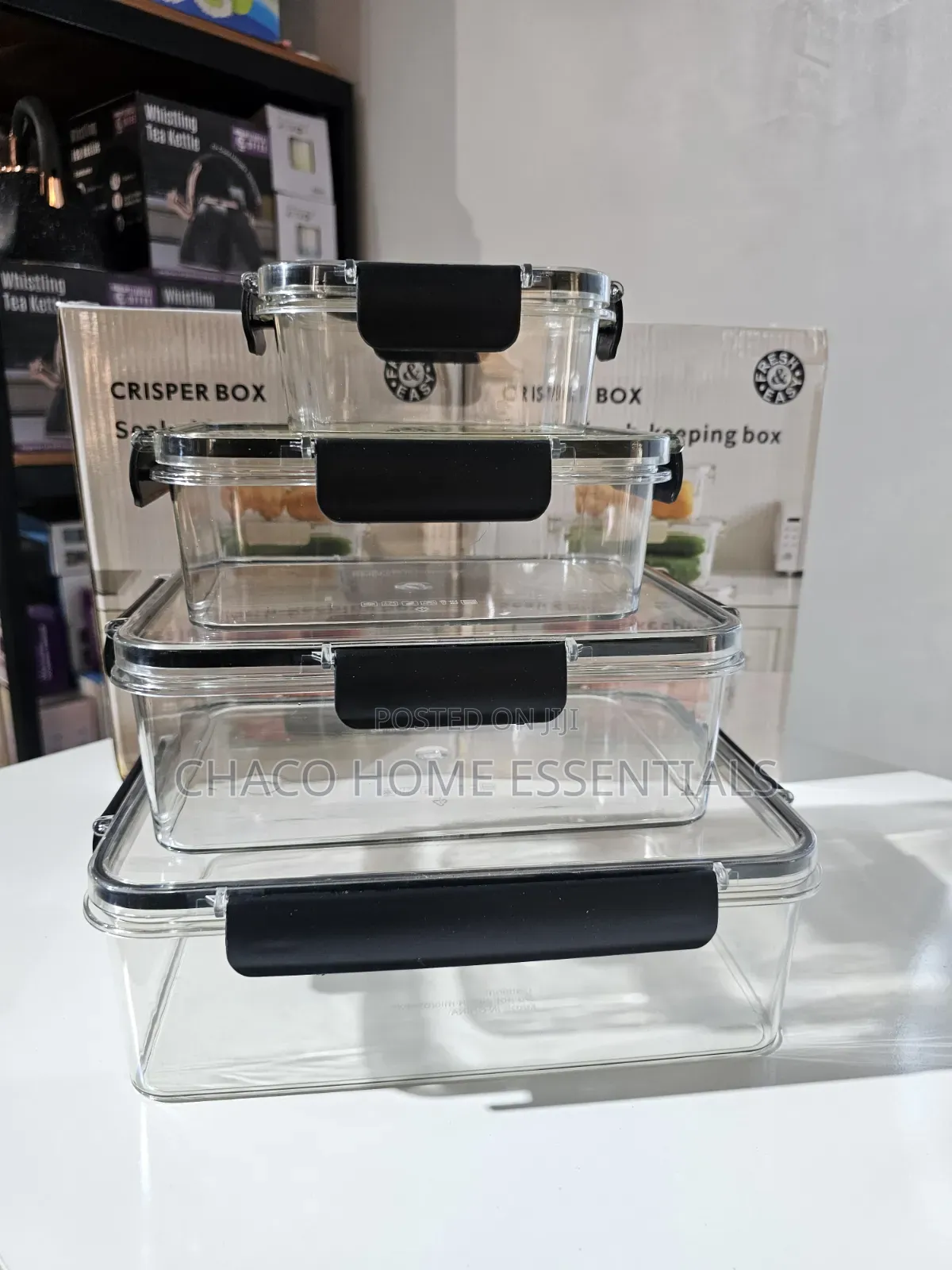 High-Quality Acrylic Storage Crisper Box Set (5-in-1 4-in-1)