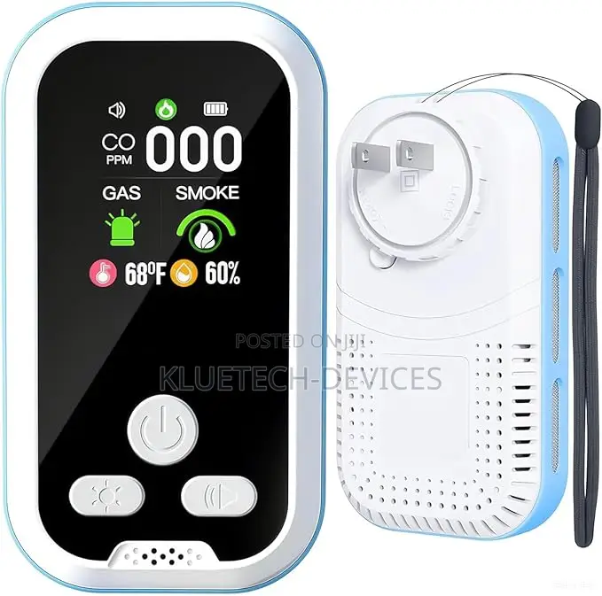 5 in 1 Plug-in Smoke & Co & Flammable Gas Detector Sound+Light Alarm