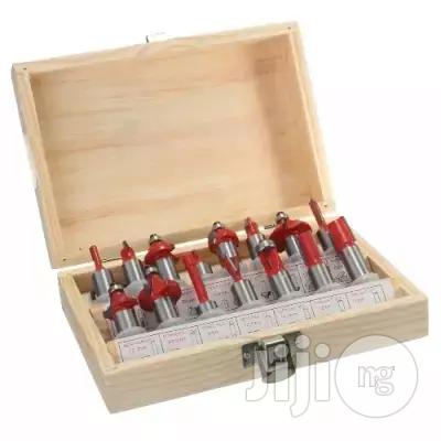 15 Pieces - 1/2 Inch Shank Tungsten Carbide Router Bit Set