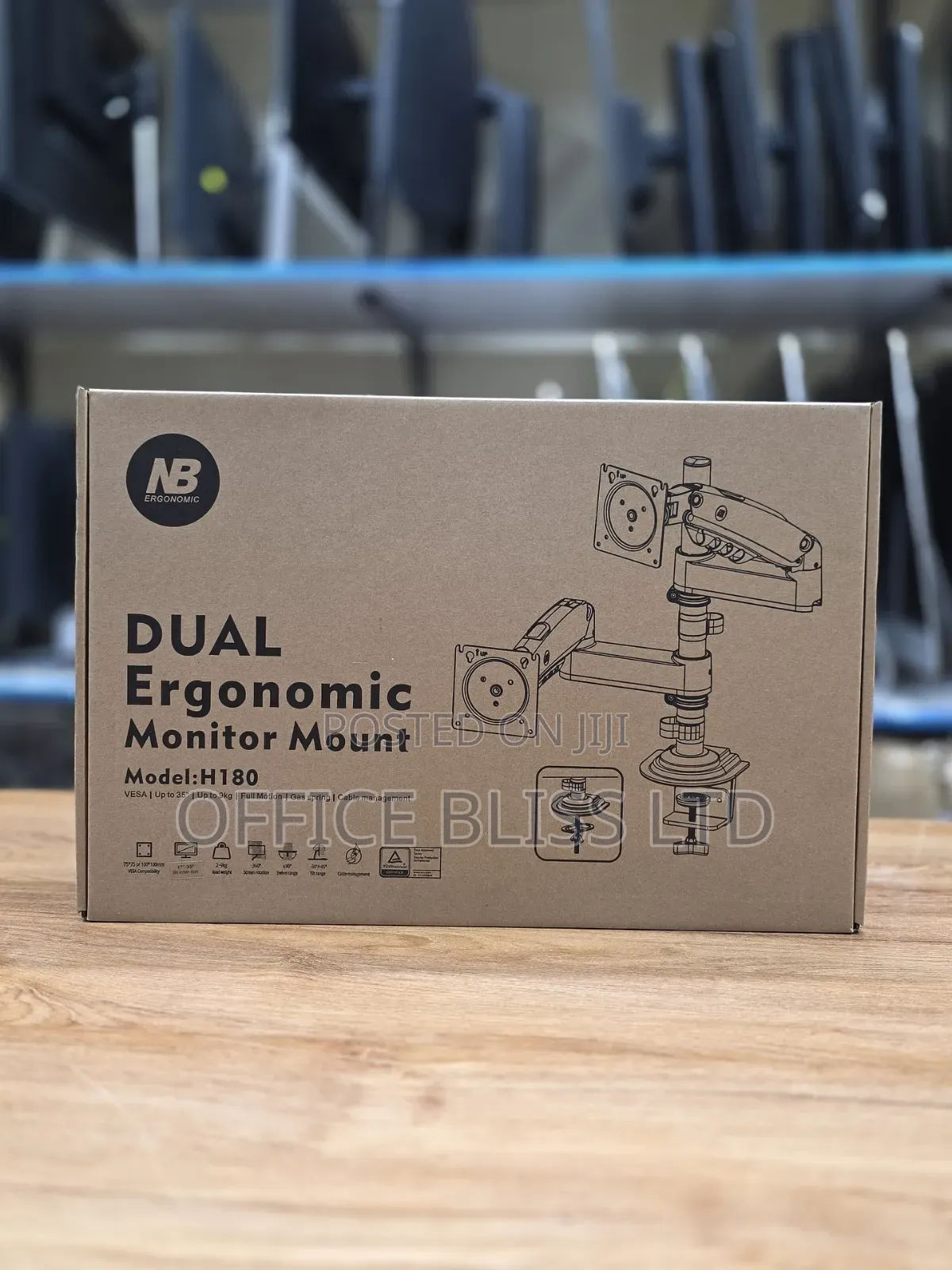 North Bayou Dual Monitor Desk Hanger-Fit 22" - 32"