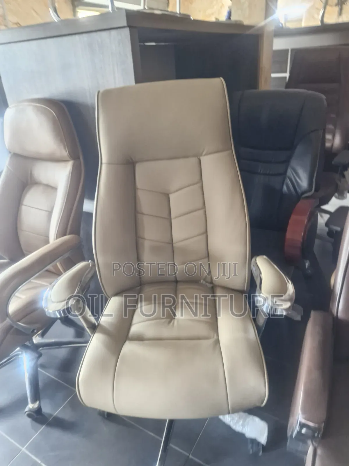 Ergonomic Leather Director's Chair - Swivel Office Seat