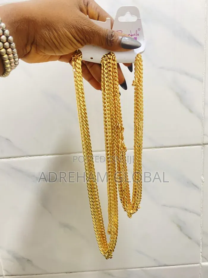 Durable Sunbelle Gold Replica Cuban Chain Design 2 (Short)