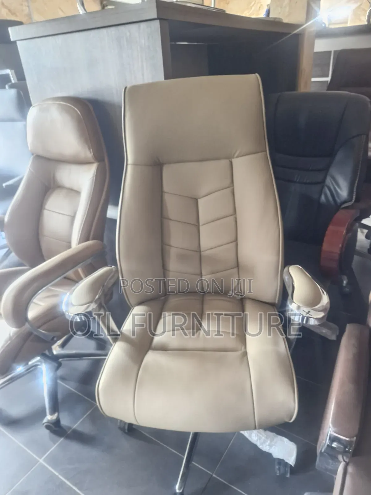Ergonomic Leather Director's Chair - Swivel Office Seat