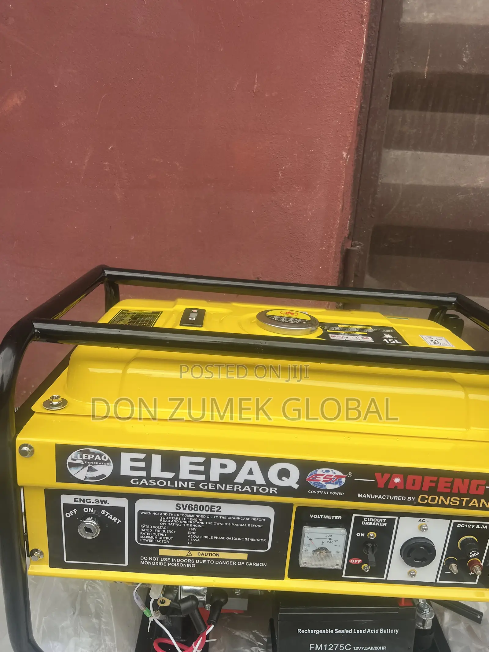 ELEPAQ SV6800E2 Gasoline Generator 4.5kva Key Starter