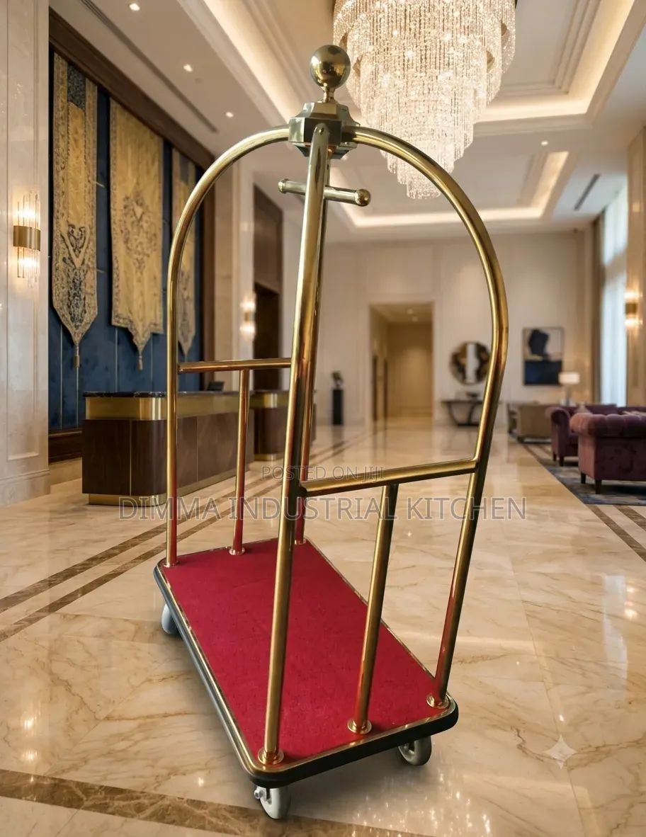 Hotel Luggage Trolley Gold
