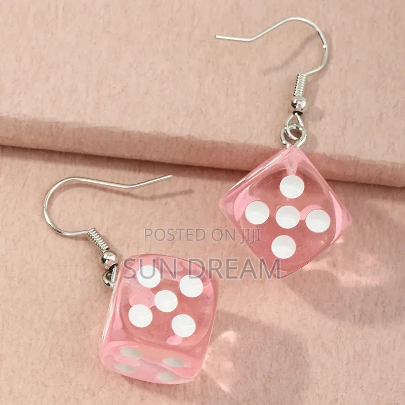 Pink Dice Dangle Women Jewelry Accessories