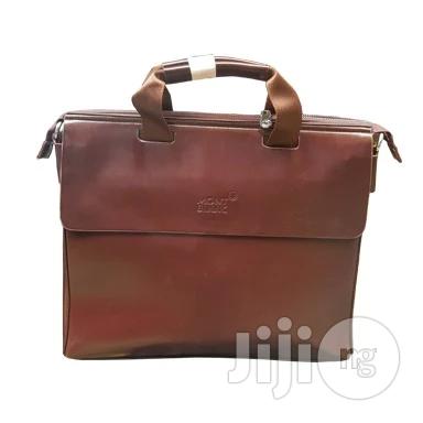MONT BLANC Men's Leather Conference Bag - Official - Brown