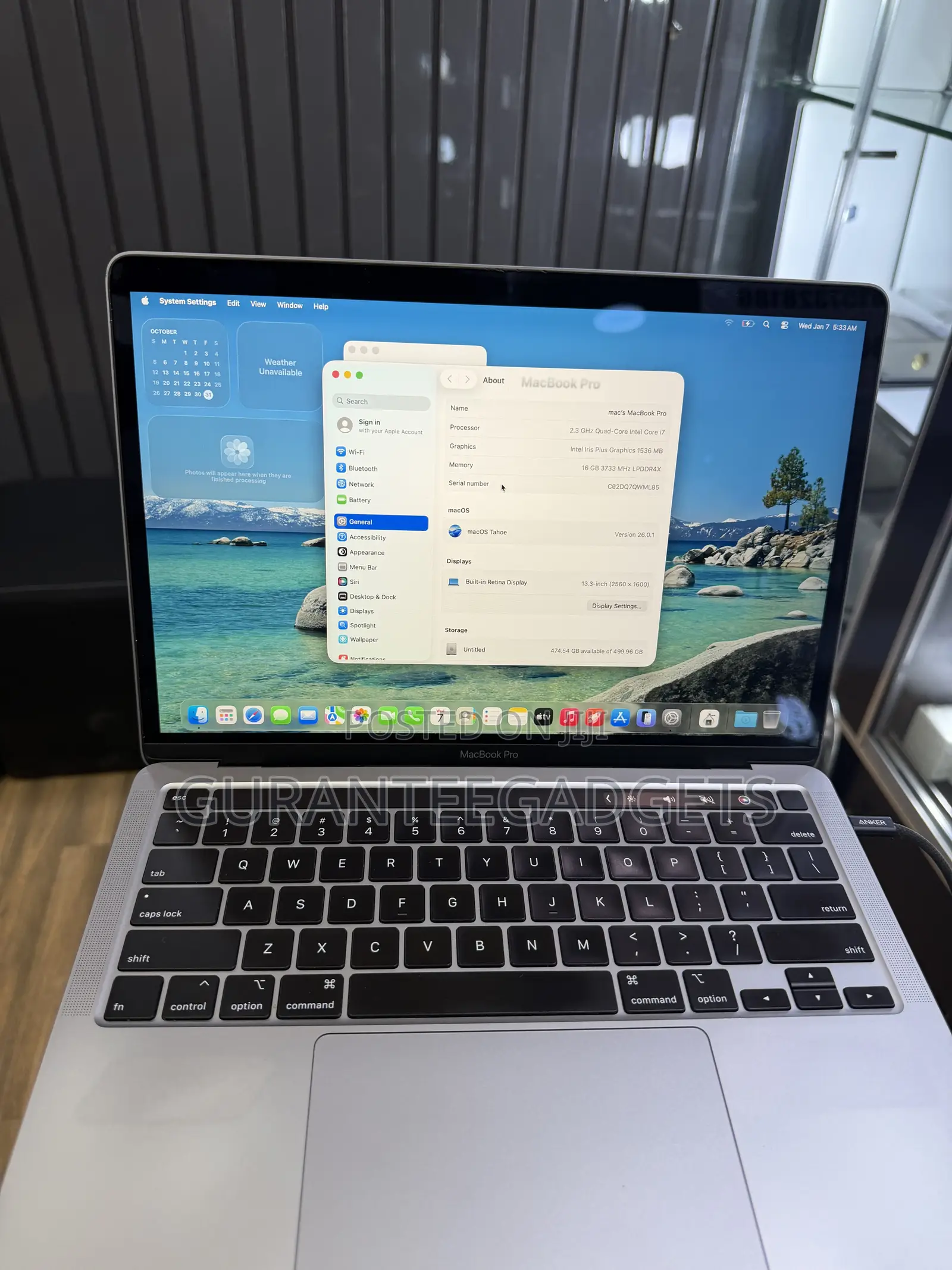 Laptop Apple MacBook Pro 2020 16GB Intel Core i7 SSD 512GB