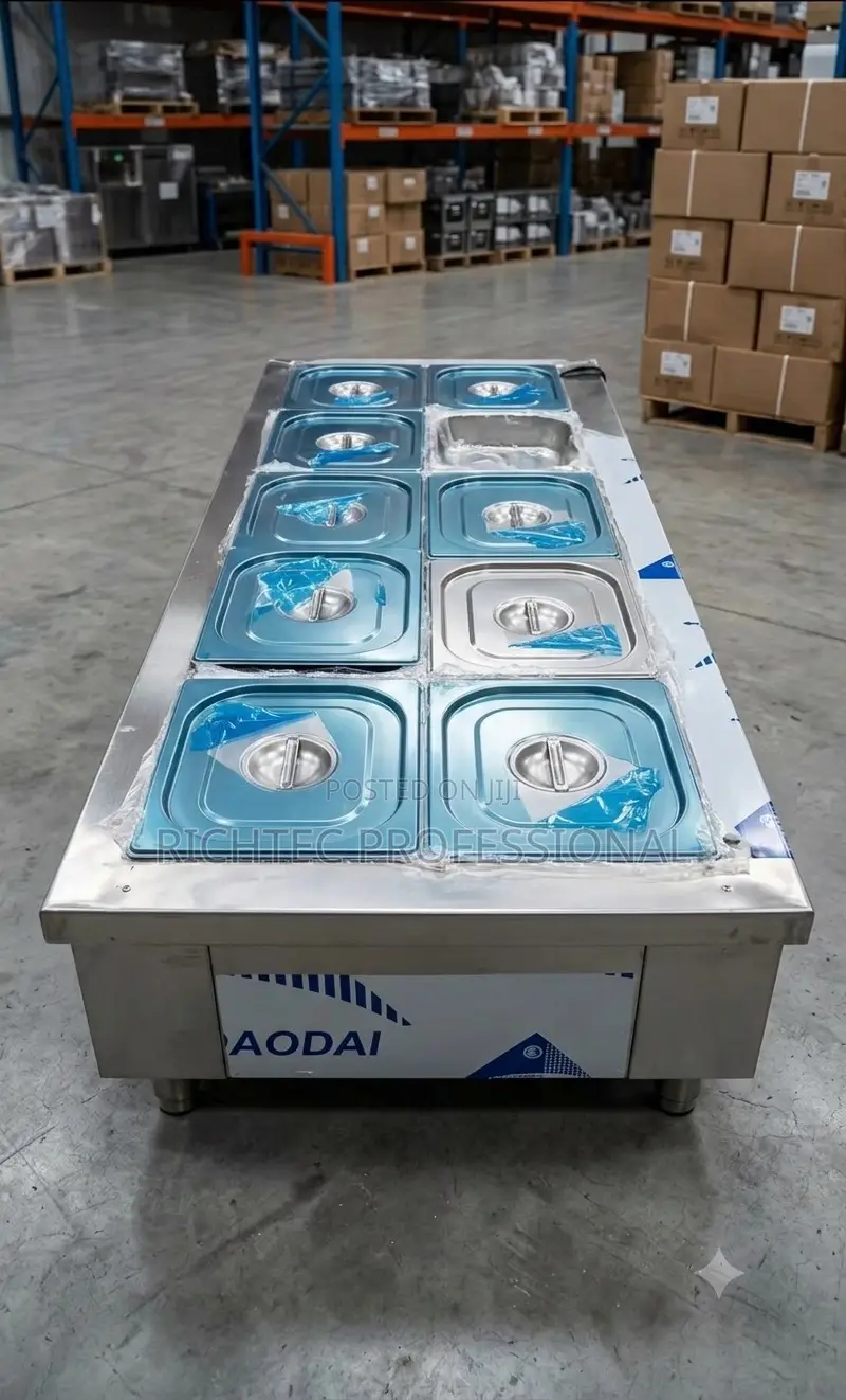 High Quality Commercial 10 Plate Food Warmer/Bain Marie Without Glass