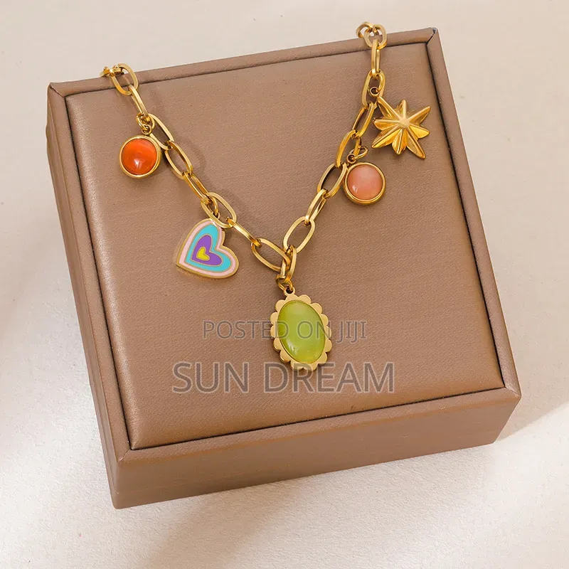 Golden Plated Stainless Multi Colour Lady's Nacklaces