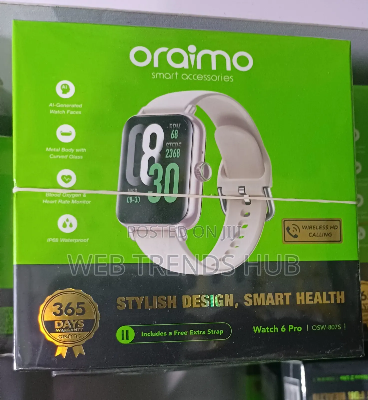 Oraimo Watch 6 Pro (OSW-807S) (HD Wireless Calling + Free Strap)