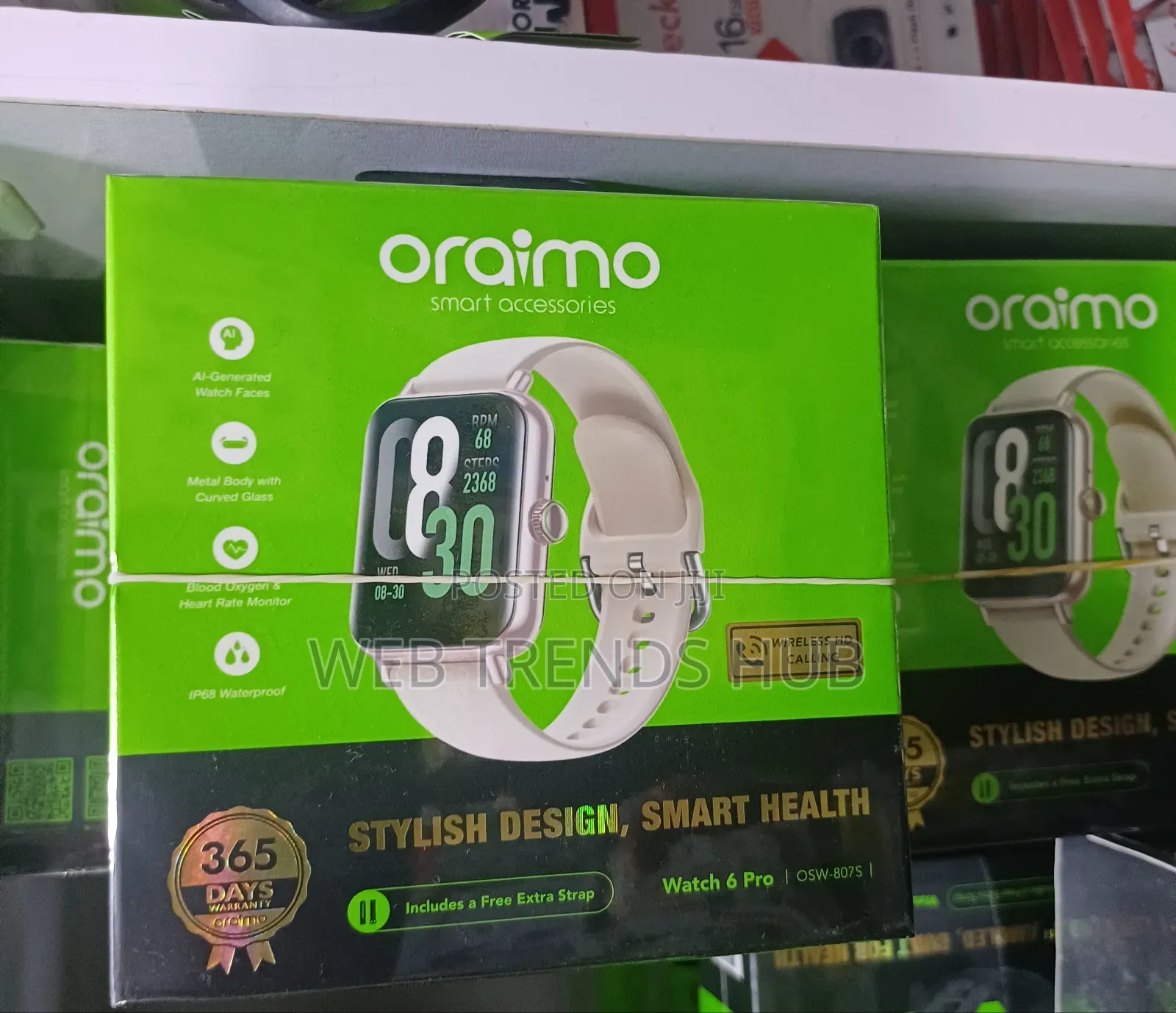 Oraimo Watch 6 Pro (OSW-807S) (HD Wireless Calling + Free Strap)