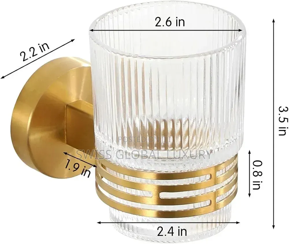 Quality Toothbrush Holder With Glass Gup-Stainless Steel