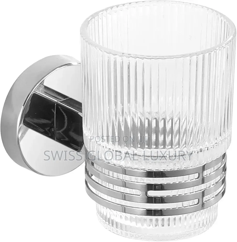 Quality Toothbrush Holder With Glass Gup-Stainless Steel