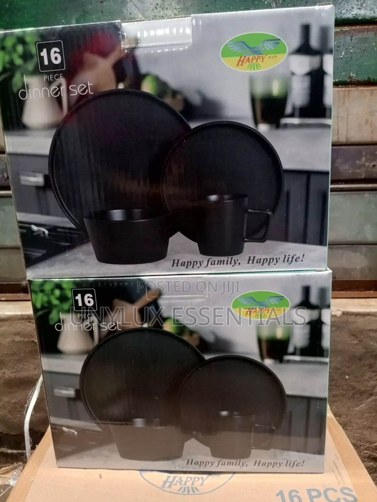 16pcs Black Dinner Set