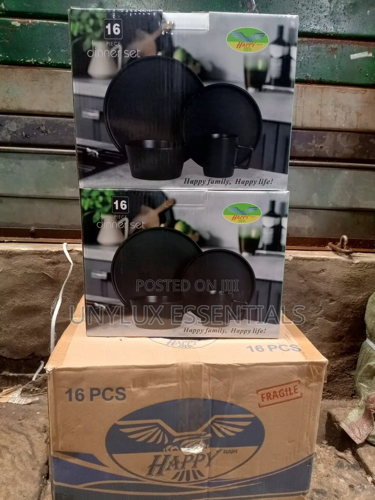 16pcs Black Dinner Set