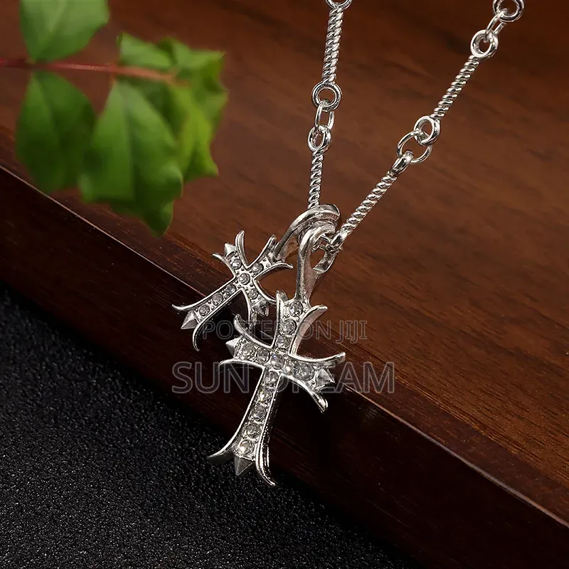 Unisex Silver Cross Necklace Fashion Necklace