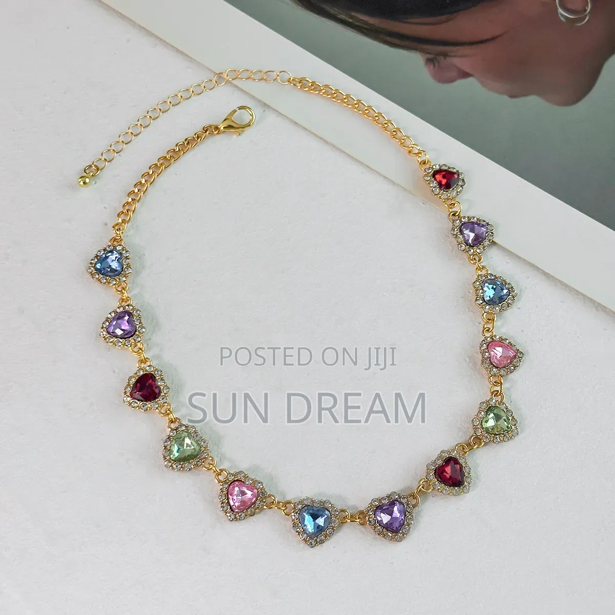 Heart Necklaces Diamond Necklace for Women Colorful Necklace