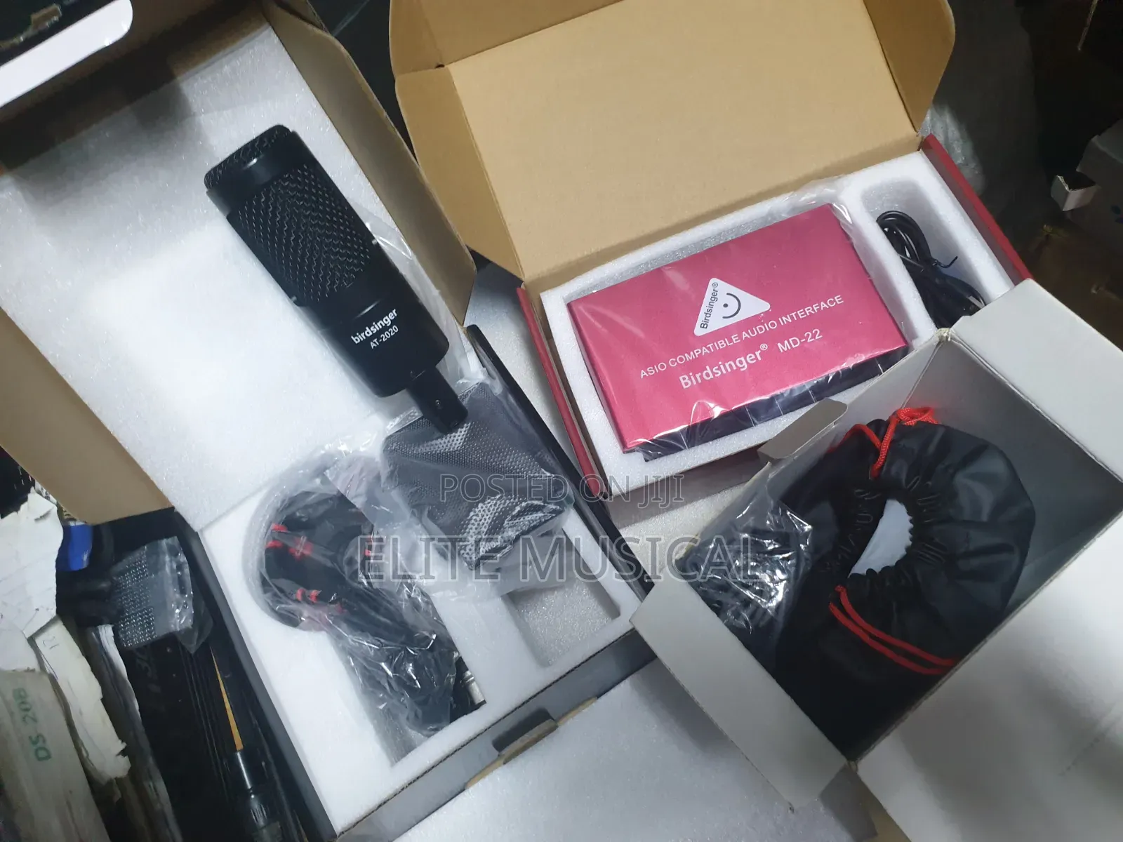 Professional Set of Studio Mic Sound Card and Headphones