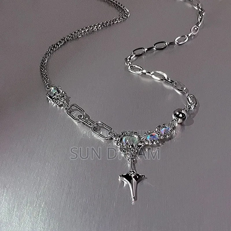 Star Y2K Necklace Stainless Steel Silver Necklace for Women