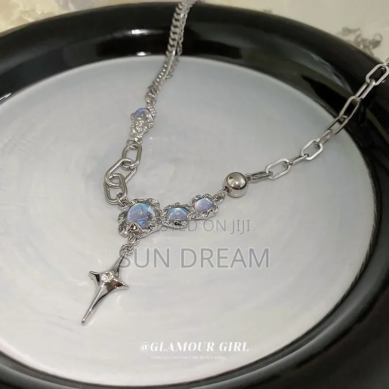 Star Y2K Necklace Stainless Steel Silver Necklace for Women