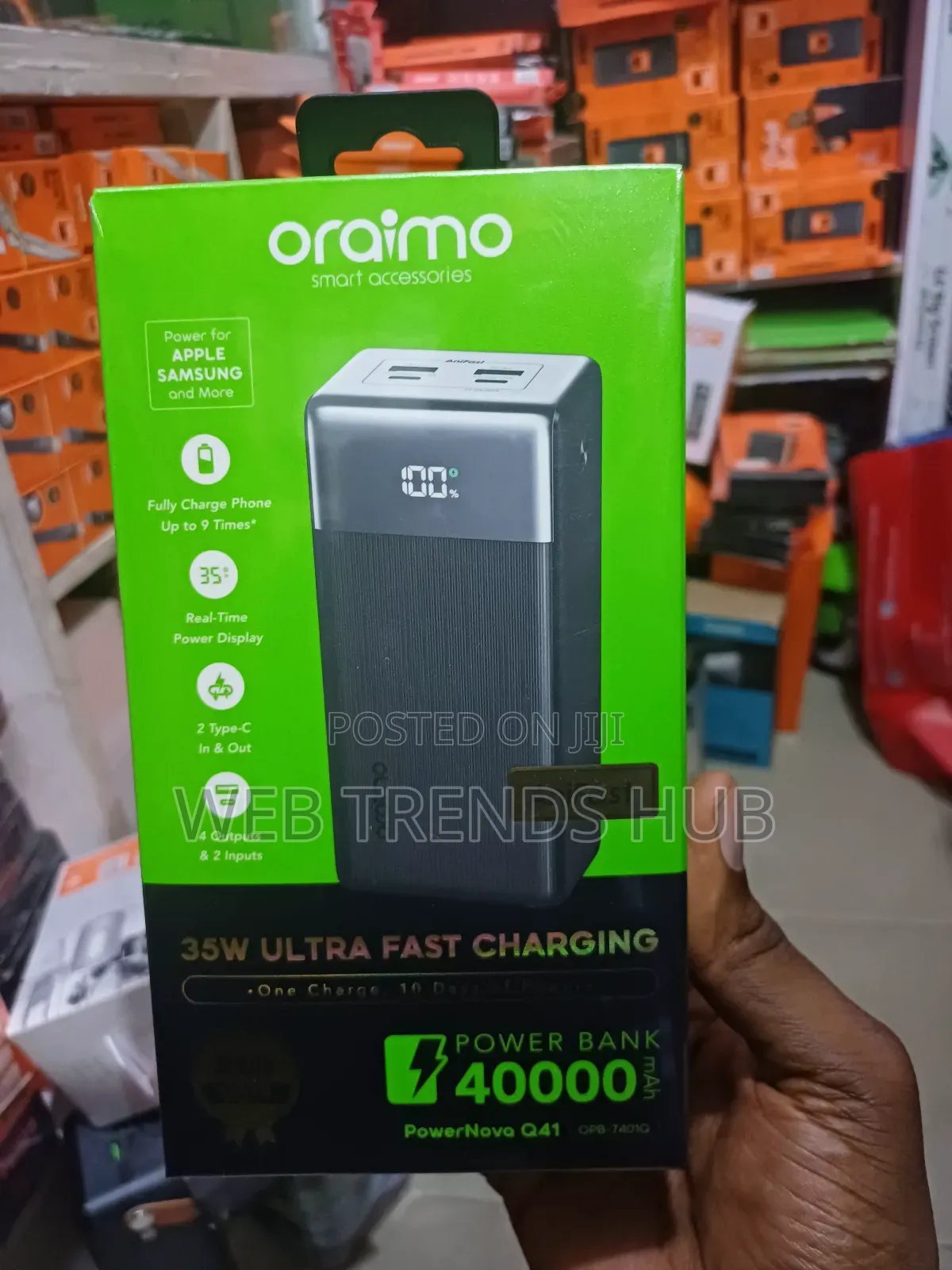 Oraimo 40,000mAh Power Bank (OPB-7401Q) - 35W Dual Type-C in Out