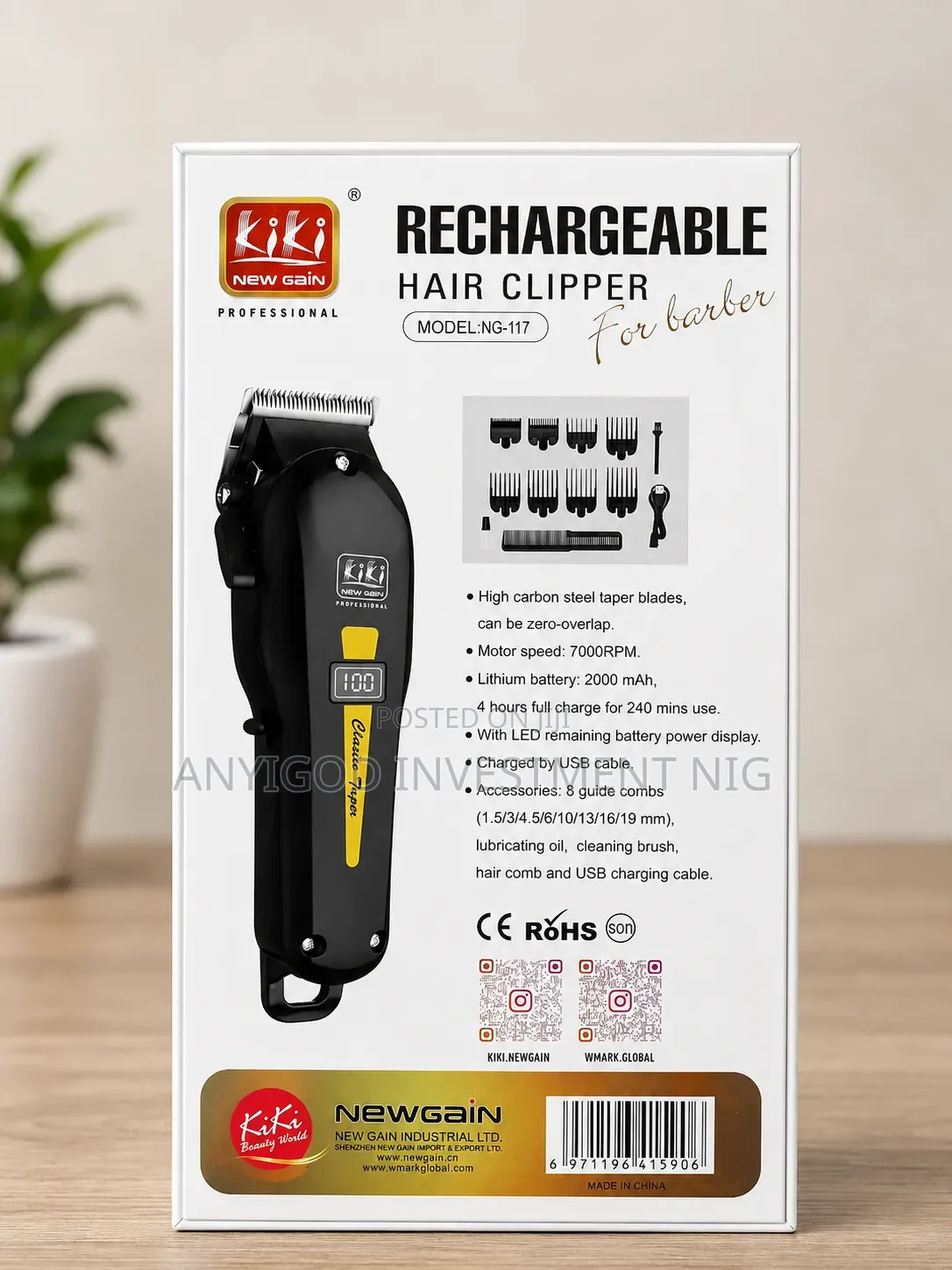Kiki Classic Rechargeable Hair Clipper With Digital Display