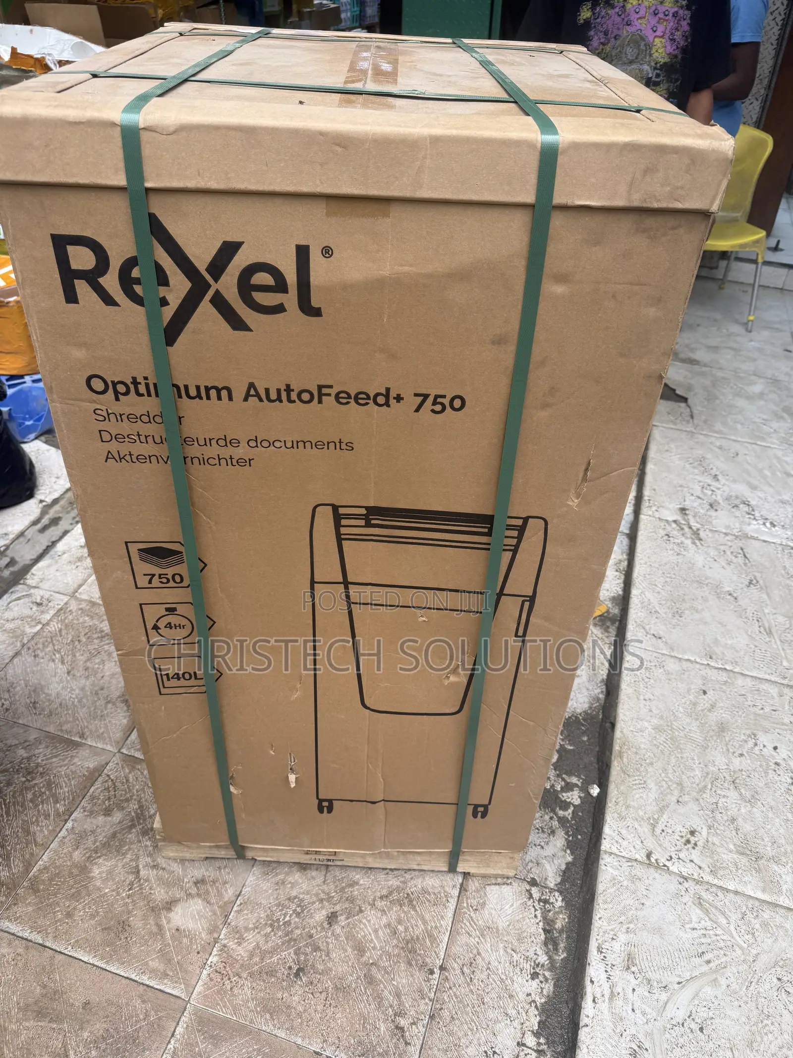 Rexel Optimum AutoFeed+ 750X Automatic Cross Cut Paper Shredder P4