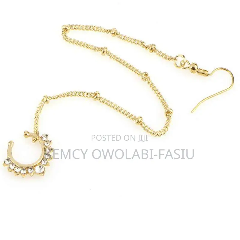 Korra Non Tanish Gold Chain Nose Ring