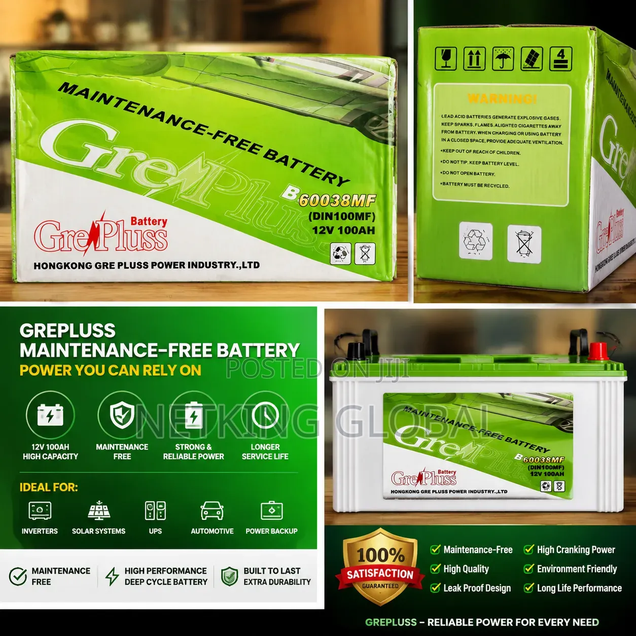 100AH Gree Pluss Battery