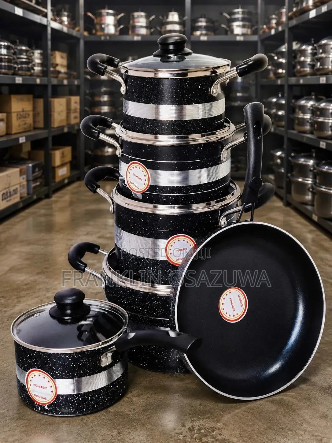 Higher 10-Piece Non-Stick Granite Cookware Set With Frying Pan