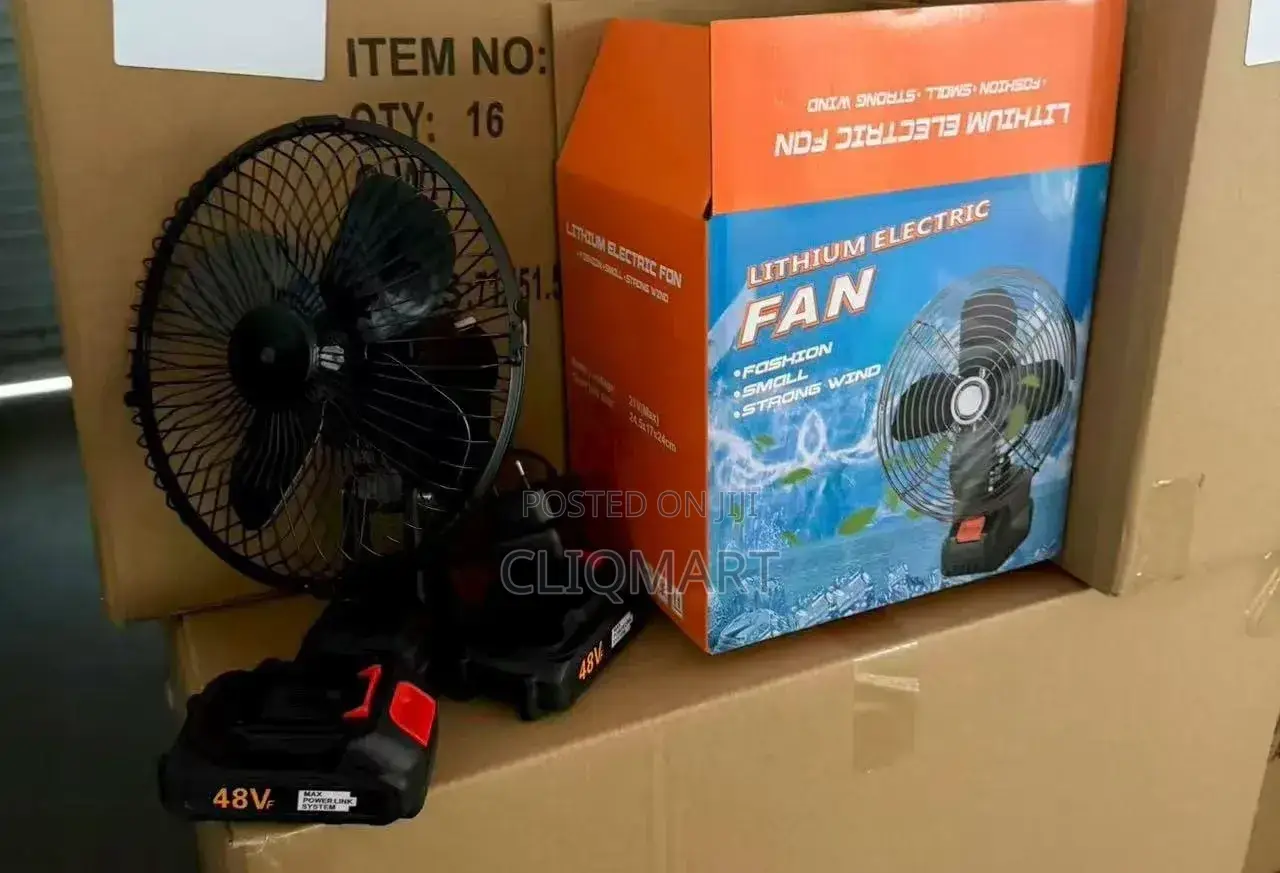 Portable Cordless Rechargeable Lithium Fan With 2 Batteries