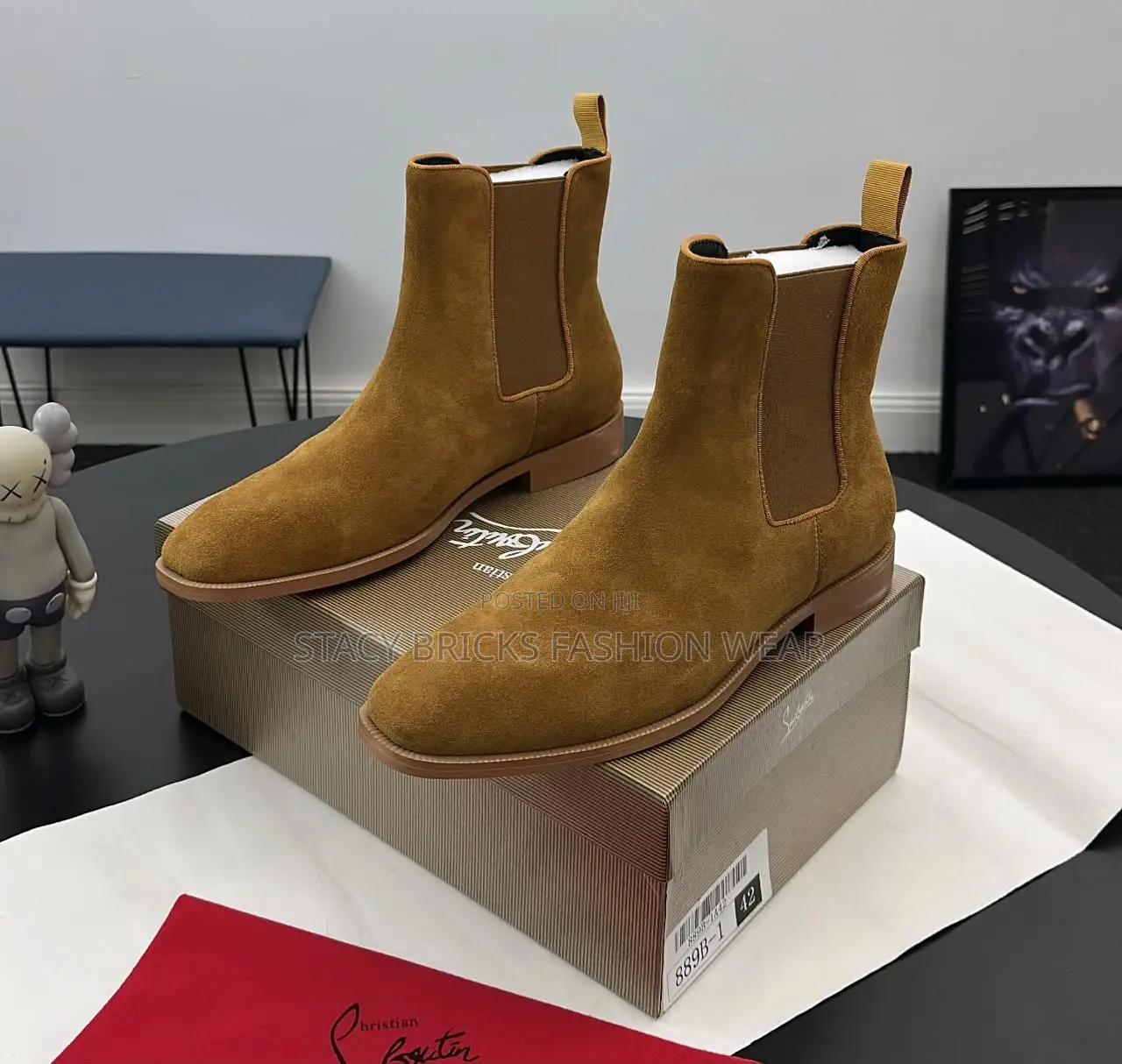 Christian Louboutin Men’s Samson Chelsea Suede Boot Available