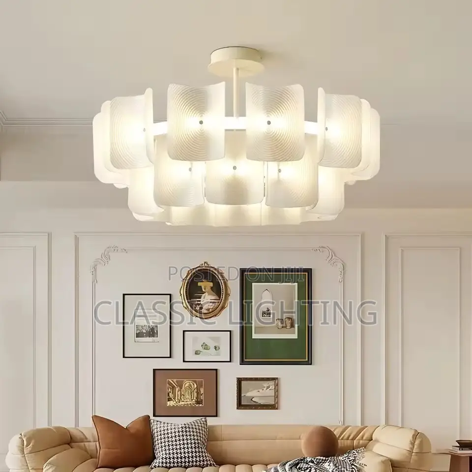 Wabi-Sabi Style Pendant Light for Living Room, French Luxury Cream