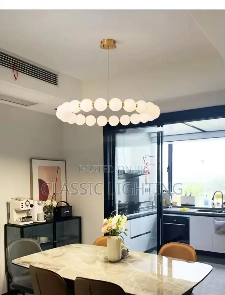 Nordic Magic Bean Living Room Chandelier Modern Minimalist Round Lamp