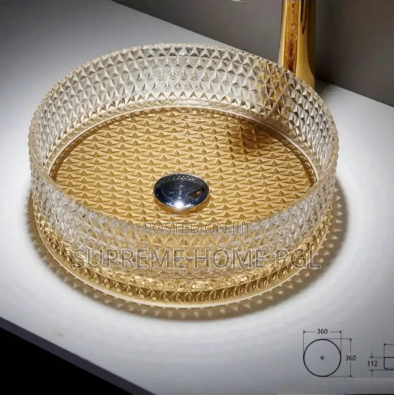 High Quality Transparent Countertop Wash Hand Basin