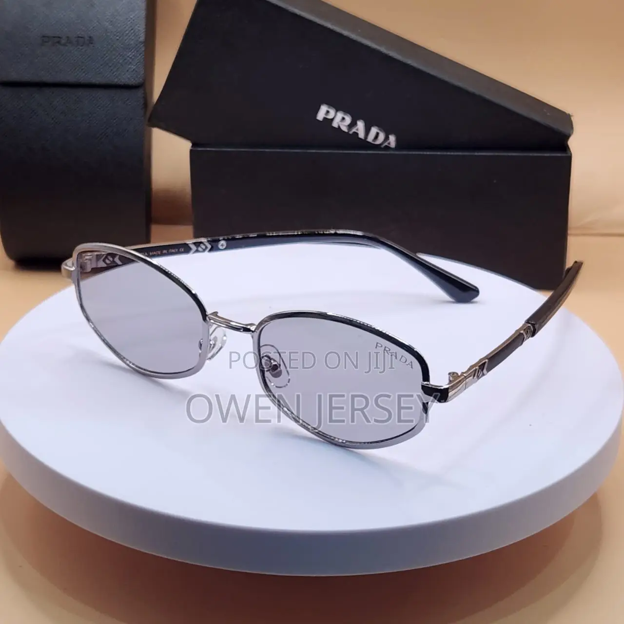 Prada Oval Metal Sunglasses – Luxury Eyewear for Men Women