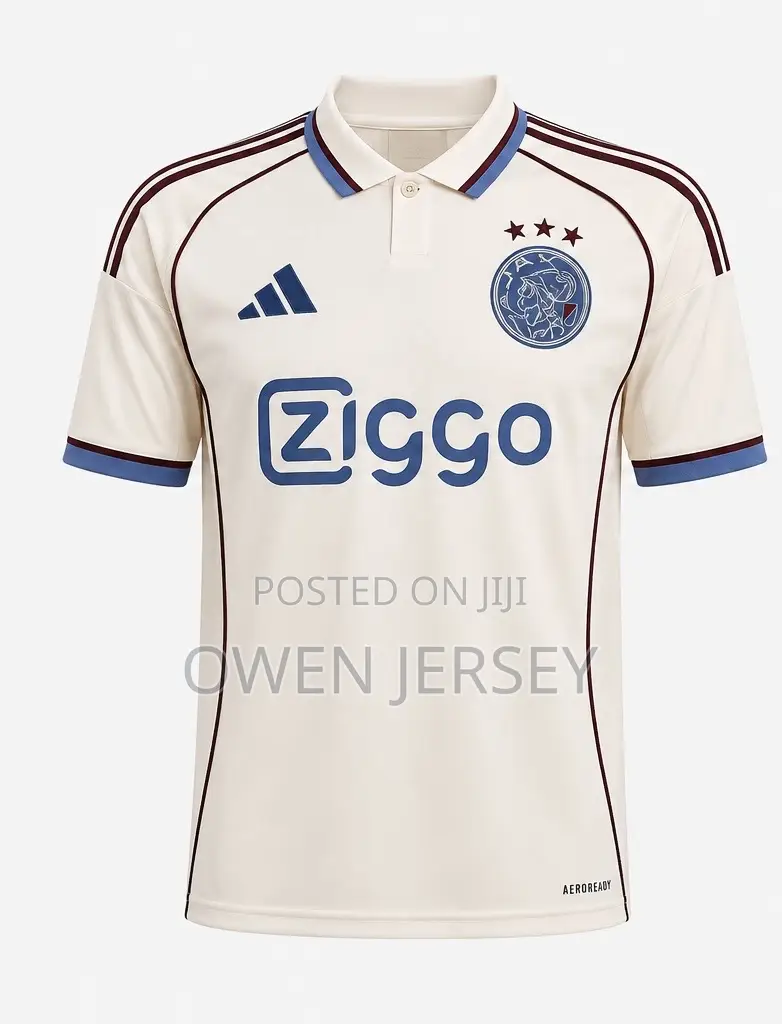 Ajax 2025/26 Away Jersey – Cream Football Shirt | Unisex.